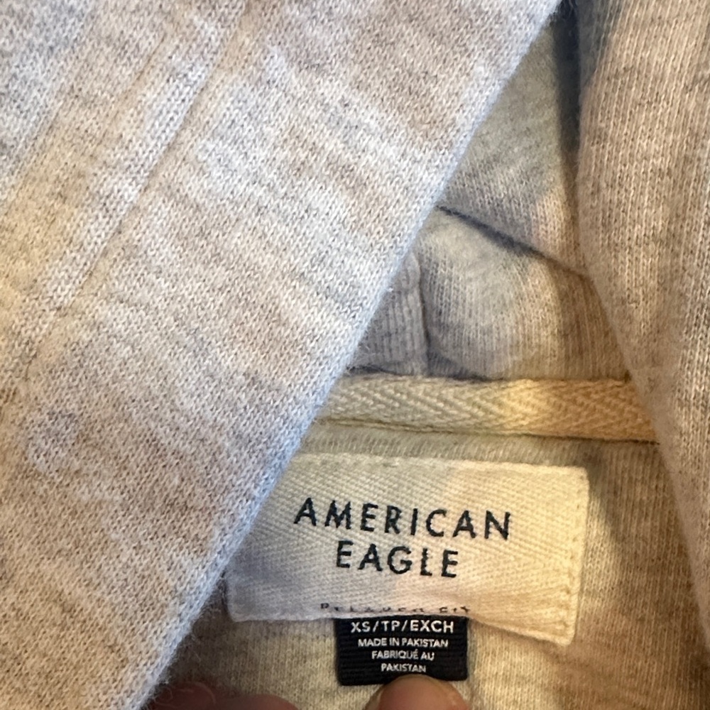 American Eagle Heather Light Gray Pullover Hoodie - image 2